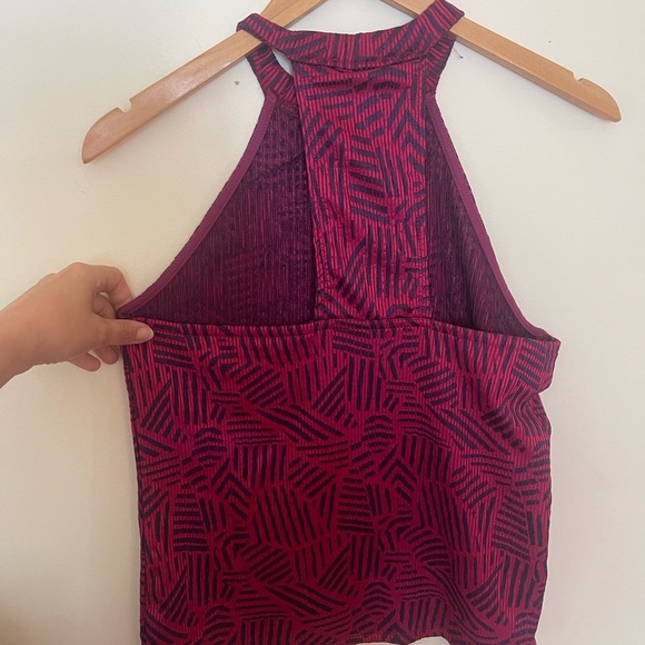Red Patterned Halter Top - Picture 4 of 4